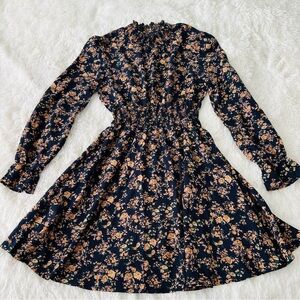SHEIN Navy Floral Dress M